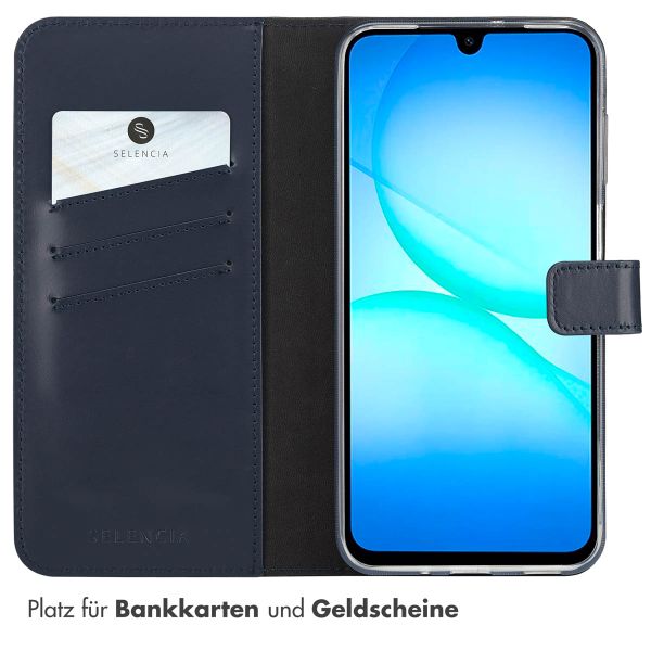 Selencia Echtleder Klapphülle Samsung Galaxy A17 - Blau