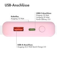 imoshion MagSafe Powerbank - 10.000 mAh - Kabellose Powerbank - Rosa