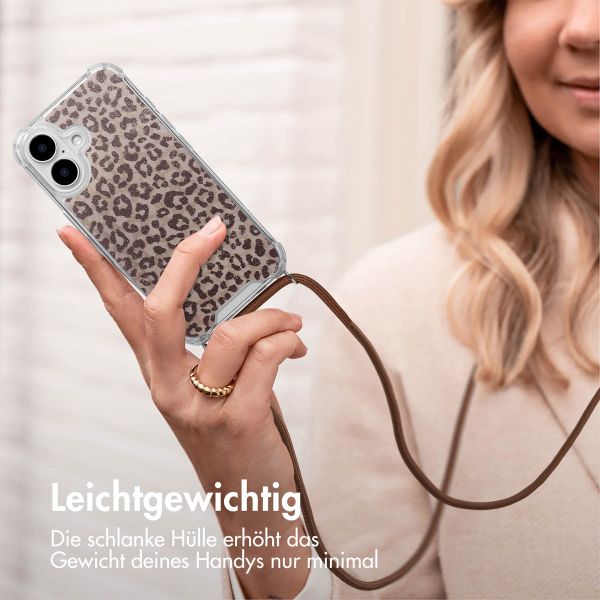 imoshion Design Hülle mit Band Apple iPhone 16 - Leopard Mood