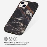 Selencia Aurora Fashion Back Case für das Apple iPhone 14 - ﻿Strapazierfähige Hülle - 100 % recycelt - Schwarzer Marmor