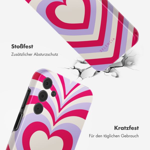 Selencia Vivid Back Cover Samsung Galaxy A15 (5G) - Double Hearts Rubine Red Lilac