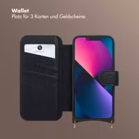 Selencia Riva Bookcase mit MagSafe und Handgelenkband Apple iPhone 14 / 13 - Schwarz