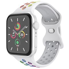 imoshion Sportarmband⁺ für das Apple Watch Series 1 bis 9 / SE (38/40/41 mm) | Series 10 / 11 (42 mm) - Größe M/L - White Rainbow