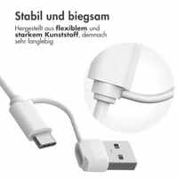 imoshion Ladekabel für die Apple Watch USB-C und USB-A – 2 Meter – Weiß
