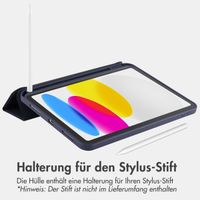 Accezz Smarte Klapphülle aus Silikon Apple iPad 11 (2025) 11 Zoll A16 / iPad 10 (2022) 10.9 Zoll - Dunkelblau