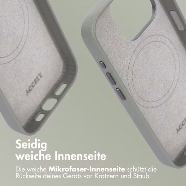 Accezz MagSafe Leather Backcover Apple iPhone 15 Pro - Light Grey