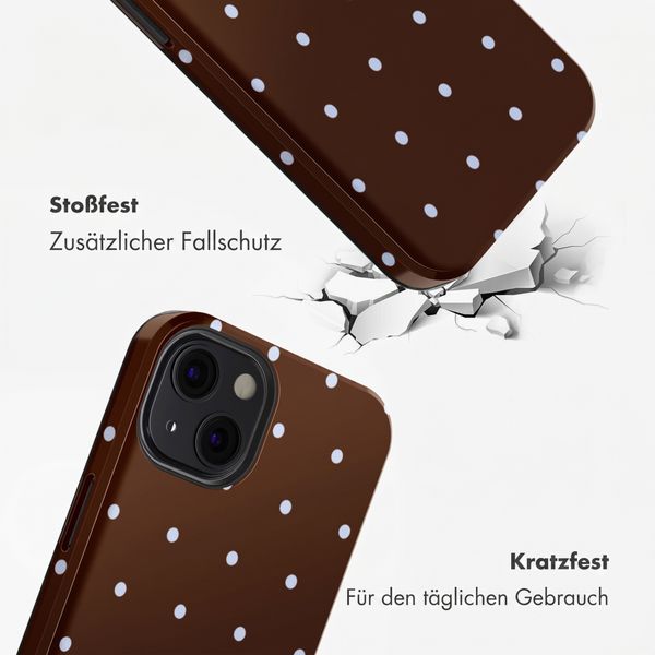 Selencia Vivid Rückabdeckung mit MagSafe Apple iPhone 13 - Happy Dots Chocolate