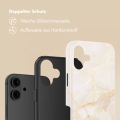 Selencia Vivid Back Cover Apple iPhone 16 - Golden Beige Marble