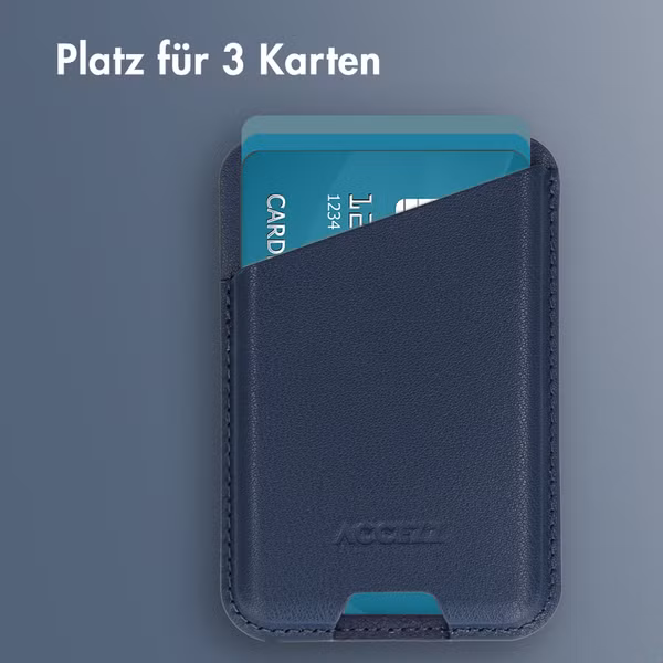 Accezz Magnetischer Lederkartenhalter - Geeignet für Apple Find My - Nightfall Blue