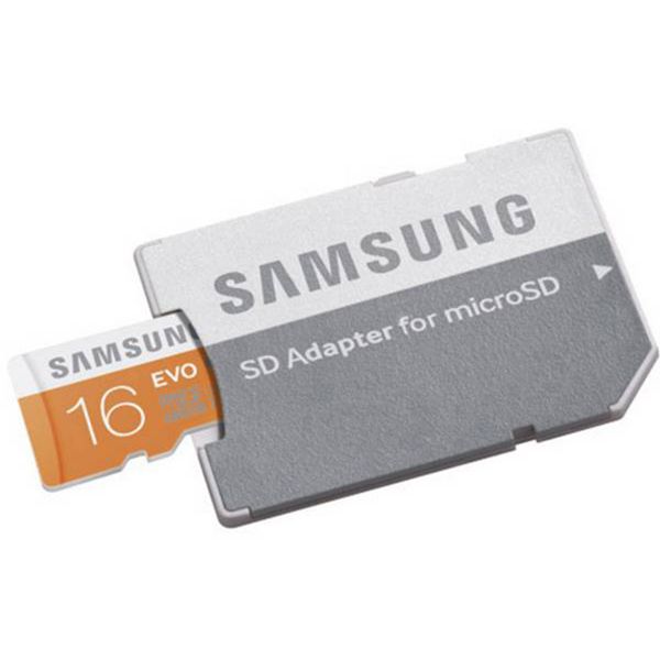 Samsung 16GB EVO Plus microSDHC Speicherkarte Klasse 10 + Adapter