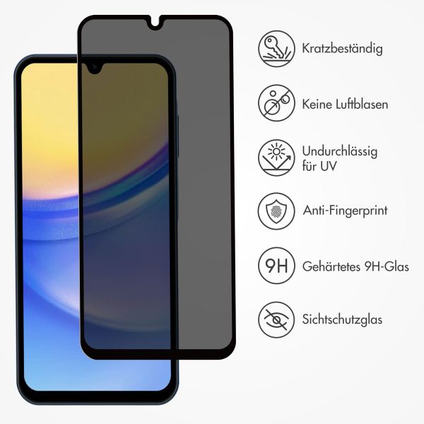 Accezz Privacy Displayschutz aus gehärtetem Glas Samsung Galaxy A15 (5G/4G)