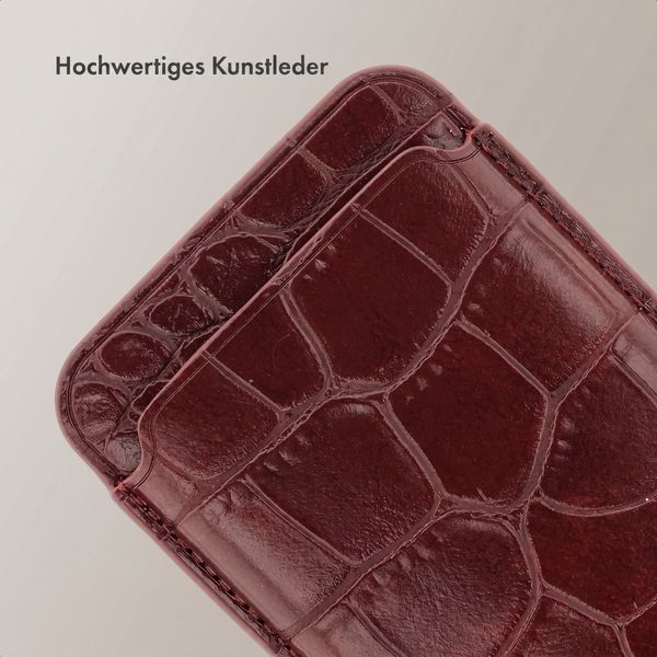 Selencia Croco Kartenhalter mit MagSafe - Burgundy
