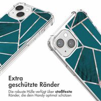 imoshion Design Hülle mit Band für das iPhone 14 - Petrol Green Graphic