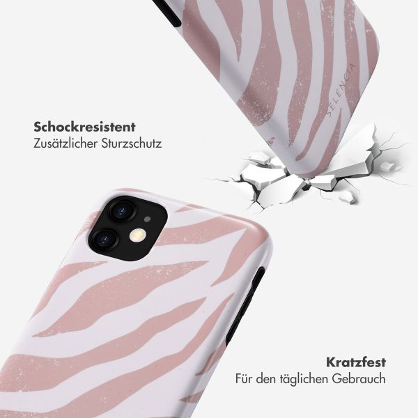 Selencia Vivid Tough Back Cover für das iPhone 11 - Colorful Zebra Old Pink