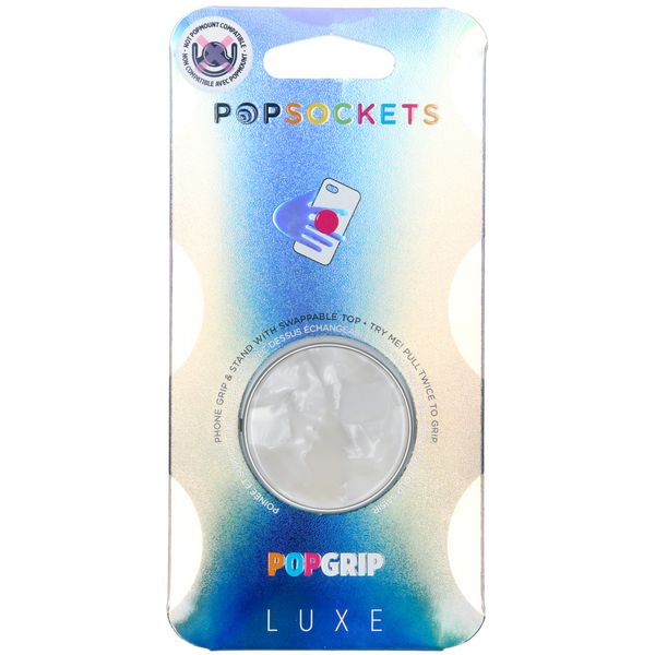 PopSockets Luxus PopGrip - Acetate Pearl White