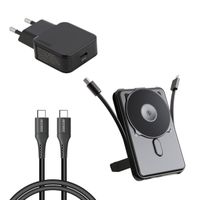 imoshion MagSafe Powerbank 10.000 mAh + Accezz Ultra Slim GaN Ladegerät + Accezz USB-C- auf USB-C-Kabel - 1 Meter - Schwarz