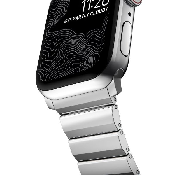 Nomad Magnetisches Stahlgliederarmband für das  Apple Watch Series 1 t/m 11 / SE / Ultra (44/45/46/49 mm) - Silver