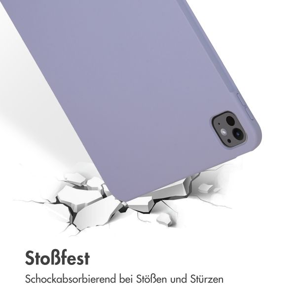Accezz Liquid Silicone Back Cover mit Stifthalter Apple iPad Pro 11 (2024) M4 - Lila