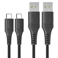 imoshion 2 Pack USB-C- auf USB-Kabel - Geflochtenes Gewebe - 3 m - Schwarz