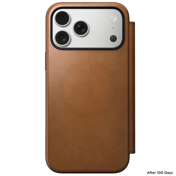 Nomad Modern Leather Folio Klapphülle Apple iPhone 17 Pro Max - English Tan