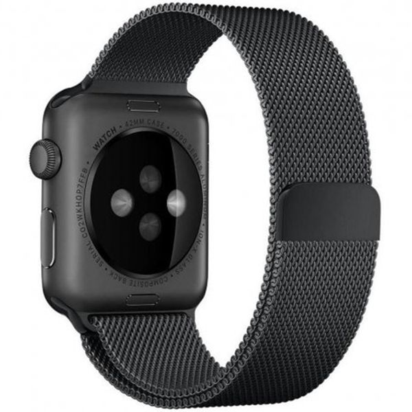 WiWu Milanaise-Armband für die Apple Watch Series 1 bis 10 / SE / Ultra (2) (44/45/46/49 mm) - Schwarz