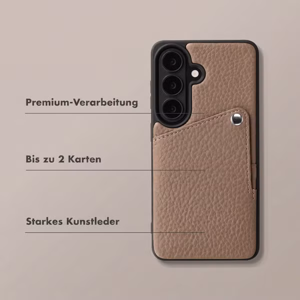 Selencia Riva Back Cover mit Kartenfach Samsung Galaxy S26 Plus - Mocha Brown