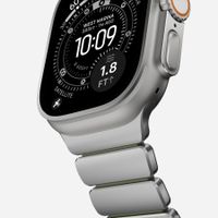 Nomad Stratos Armband für Apple Watch | 44/45/46/49 mm - Forest Green / Natural Titanium