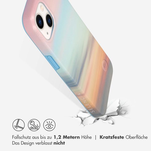 Selencia Aurora Fashion Back Case für das iPhone 13 - ﻿Strapazierfähige Hülle - 100 % recycelt - Sky Sunset Multicolor