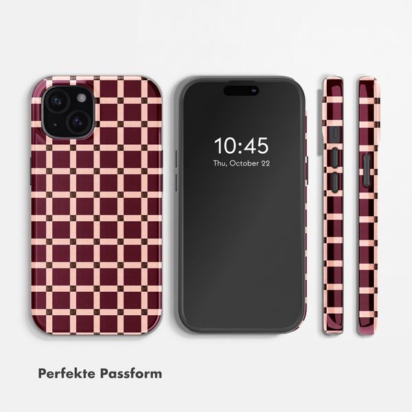 Selencia Vivid Back Cover Apple iPhone 15 - Check This Burgundy