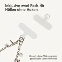 Selencia Rivièra MagSafe Backcover mit abnehmbaren Haken für das Apple iPhone 17 Pro - Sorbet Pink + Chain Charm - Silver