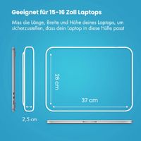 imoshion Laptop Hülle mit Staufach 15-16 Zoll - Laptop Sleeve - Schwarz