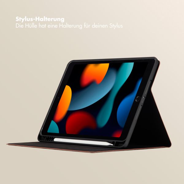 Selencia Sabi Klapphülle mit Leopardenmuster Apple iPad 9 (2021) 10.2 Zoll / iPad 8 (2020) 10.2 Zoll / iPad 7 (2019) 10.2 Zoll - Mocha Brown