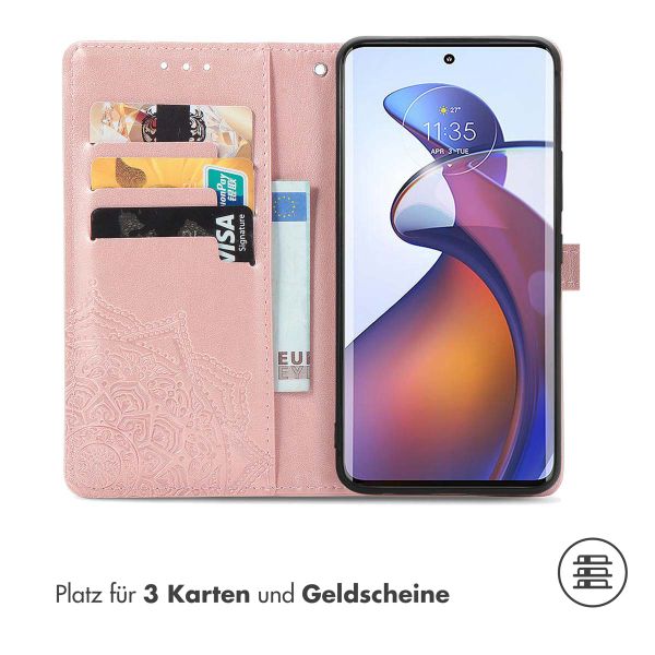 imoshion Mandala Klapphülle für das Motorola Edge 30 Fusion - Rose Gold