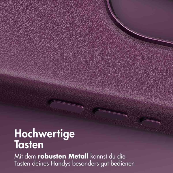 Accezz MagSafe Leather Backcover für das iPhone 16 Pro - Heath Purple