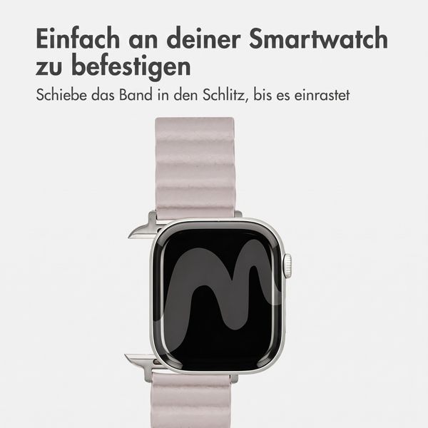 imoshion Magnetisches Kunstlederarmband für Apple Watch | 44/45/46/49 mm - Beige