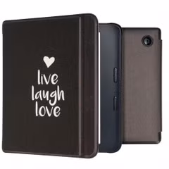 imoshion Design Slim Hard Case Sleepcover mit Stand Kobo Libra 2 / Tolino Vision 6 - Live Laugh Love