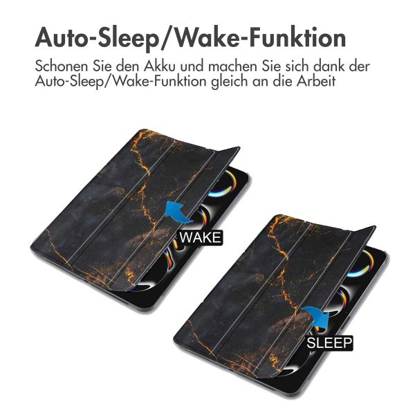 imoshion Design Trifold Klaphülle Apple iPad Pro 13 (2024) M4 - Black Marble