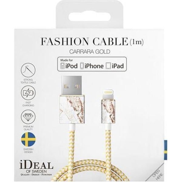 iDeal of Sweden Fashion Lightning auf USB-Kabel - 1 Meter - Carrara Gold