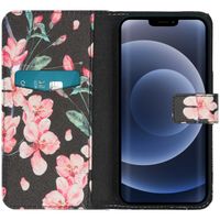 imoshion Design TPU Klapphülle Apple iPhone 13 Pro - Blossom Watercolor Black