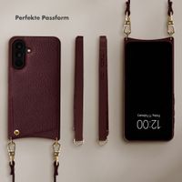 Selencia Nova HandyHülle mit Kordel und Kartenhalter Samsung Galaxy A36 / A56 - Bold Burgundy
