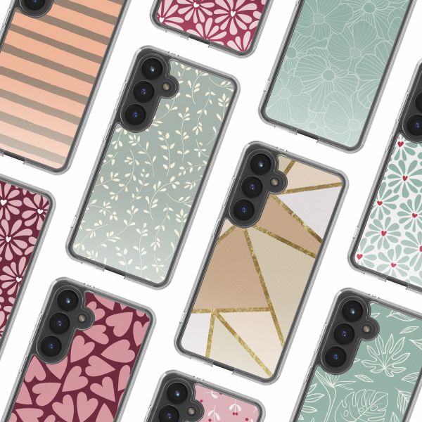 imoshion Design Hülle Samsung Galaxy S24 - Smoke Green Flowers
