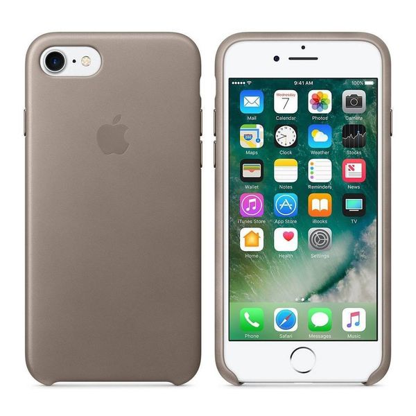 Apple Leder-Case Beige für das Apple iPhone SE (2022 / 2020) / 8 / 7