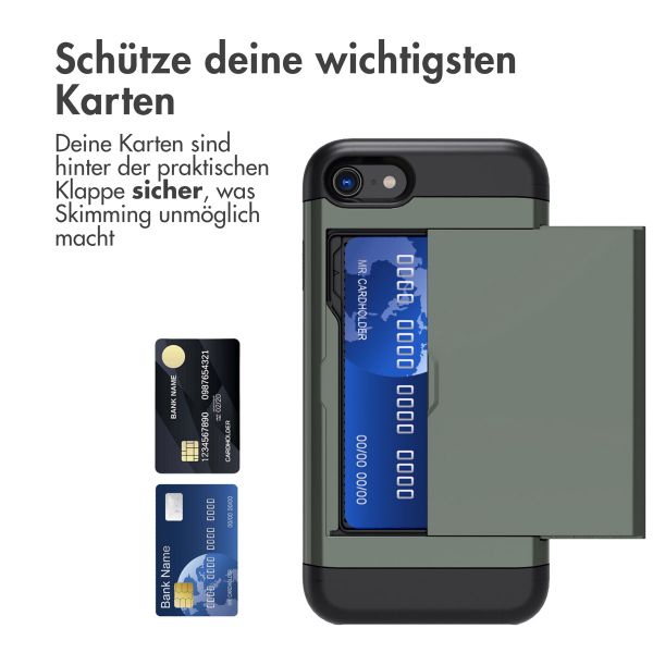 imoshion Backcover mit Kartenfach für das iPhone SE (2022 / 2020) / 8 / 7 - Dunkelgrün