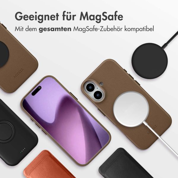 Accezz MagSafe Leather Backcover Apple iPhone 17 - Kaffeebraun