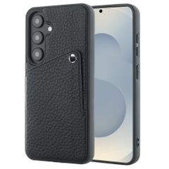 Selencia Riva Back Cover mit Kartenfach Samsung Galaxy S25 / S24 - Schwarz