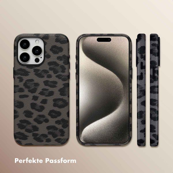 Selencia Sabi Backcover Leopardenmuster mit MagSafe Apple iPhone 15 Pro Max - Midnight Black
