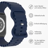 imoshion Athletisches Silikonarmband für die Apple Watch Series 1 bis 9 / SE (38/40/41 mm) | Series 10 (42 mm) - Dunkelblau