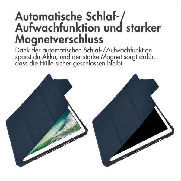 Accezz Rugged Trifold Klapphülle Apple iPad 6 (2018) 9.7 Zoll / iPad 5 (2017) 9.7 Zoll / Air 2 (2014)/Air 1 (2013) - Dunkelblau