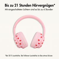 imoshion Kabellose Kinderkopfhörer LED Light - Dezibelbegrenzer - Mit AUX-Kabel - Herzchen