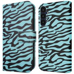 imoshion Design Klapphülle Samsung Galaxy A55 - Black Blue Stripes